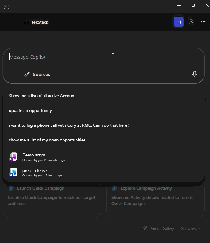 PowerStack 365 AI Agent in action